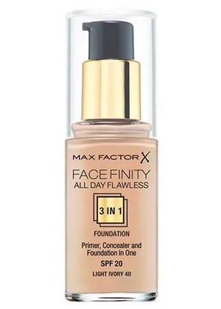 Max Factor Тональный крем Facefinity All Day Flawless 3-in-1, 30 мл, оттенок: 40 Light Ivory