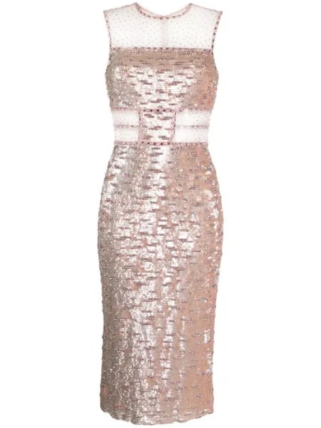 Jenny Packham платье миди Nixie с пайетками, розовый
