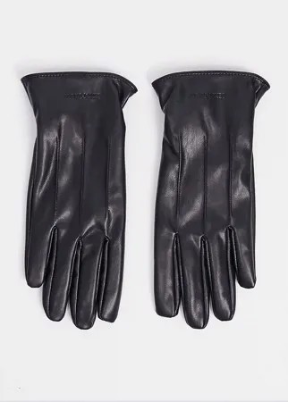 Перчатки из искусственной кожи Jack & Jones-Черный