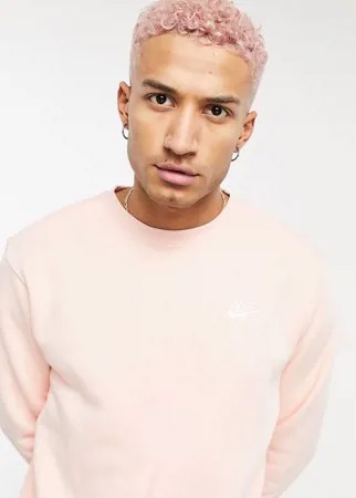Пыльно-розовый свитшот с круглым вырезом Nike Club-Розовый цвет