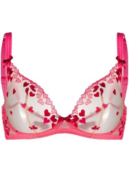 Agent Provocateur полупрозрачный бюстгальтер с узором, розовый