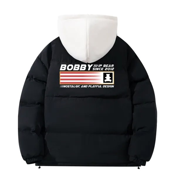 Пуховик унисекс BOBBY ABLEY, Бордовый (свободные флисовые брюки)