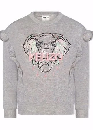 Kenzo Kids толстовка с оборками и вышитым логотипом
