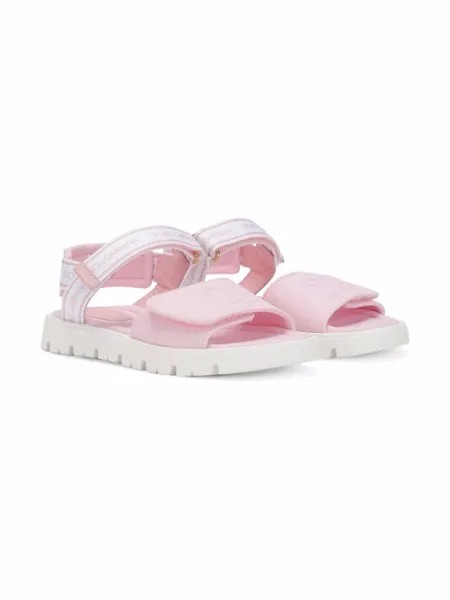 Dolce & Gabbana Kids сандалии на липучках с вышитым логотипом