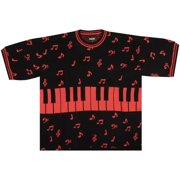 Свитер с короткими рукавами Just Don Piano Key, цвет Черный/Красный