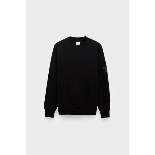 Толстовка C.P. Company diagonal raised fleece kangaroo sweatshirt, размер 48, черный
