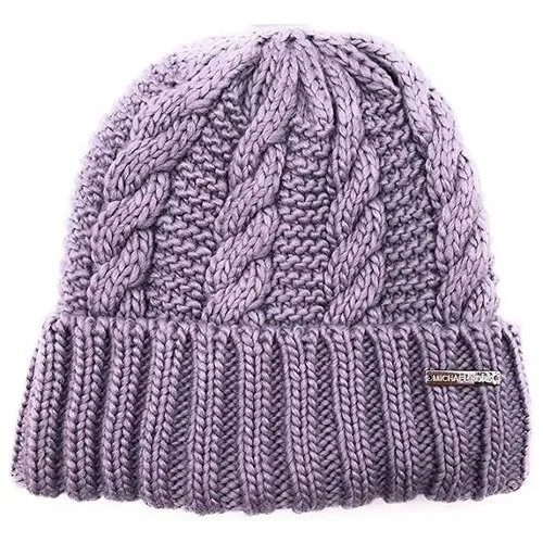 Шапка бини MICHAEL KORS, демисезон/зима, размер One Size, фиолетовый
