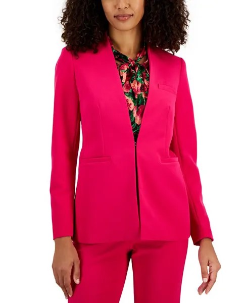 Женский пиджак без воротника с v-образным вырезом Anne Klein, розовый