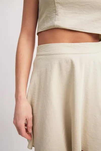 Юбка А-силуэта Flowy Skirt NA-KD, бежевый