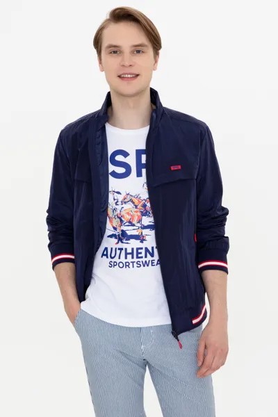 Бомбер мужской U.S. POLO Assn. G081SZ0MS0NK22Y синий 56 RU