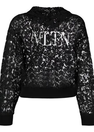 Valentino кружевное худи с логотипом