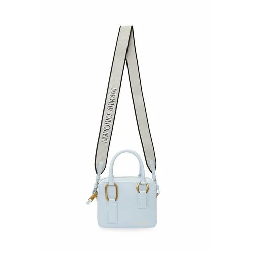 Сумка EMPORIO ARMANI, фактура гладкая, голубой