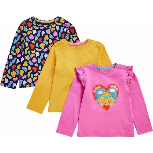 Лонгслив mothercare, размер 80, розовый, желтый, синий