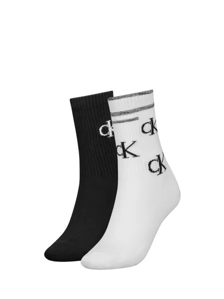 Носки до щиколотки с разбросанным логотипом Calvin Klein, белый черный