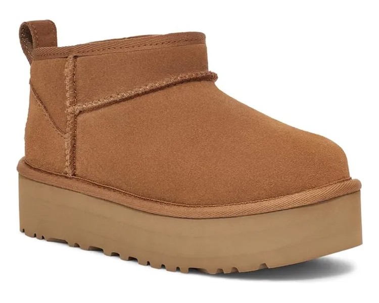 Ботинки UGG Kids Classic Ultra Mini Platform (Little Kid/Big Kid), цвет Chestnut