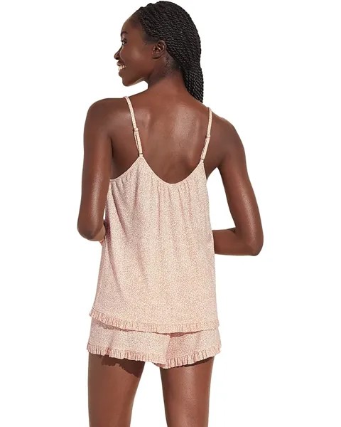 Пижамный комплект Eberjey Gisele Printed - The Ruffle Cami & Shorts Set, цвет Animale Rose Cloud/Ivory