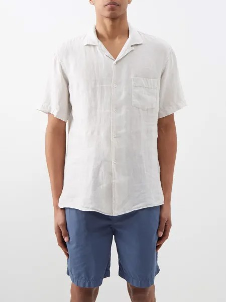 Рубашка из льна с короткими рукавами Hartford, белый