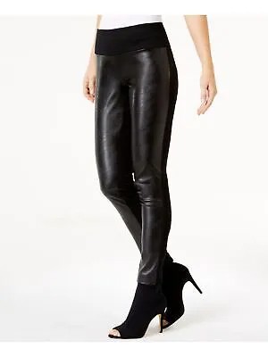 Женские черные вечерние узкие брюки из искусственной кожи INC Petites 0P