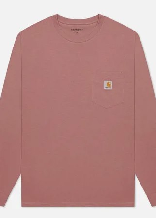 Мужской лонгслив Carhartt WIP L/S Pocket, цвет розовый, размер S