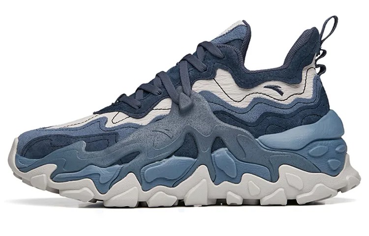 ANTA Broken Cocoon 2.0 Lifestyle Shoes Women's Low-top Night Fog Gray / Checkerboard Gray / Hidden Gray Blue