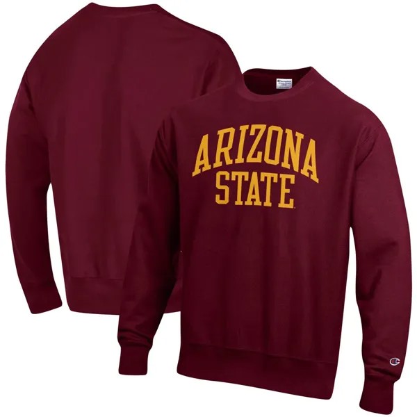 Мужской темно-бордовый пуловер Arizona State Sun Devils Arch обратного плетения свитшот Champion