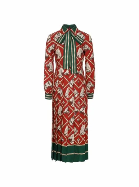 Шерстяное платье с принтом Gucci
