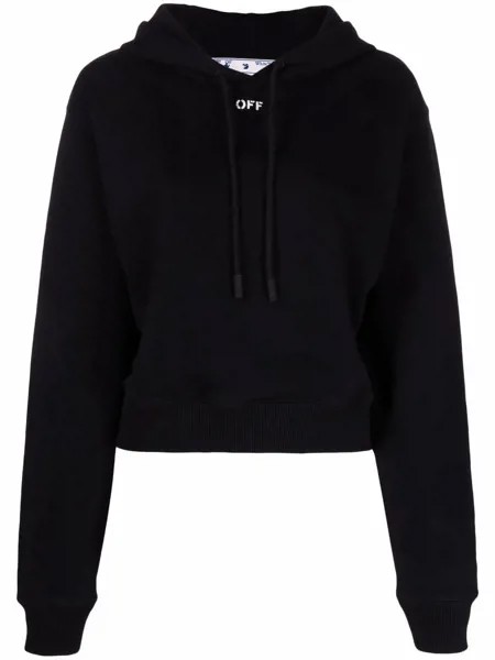 Off-White укороченное худи с логотипом Off