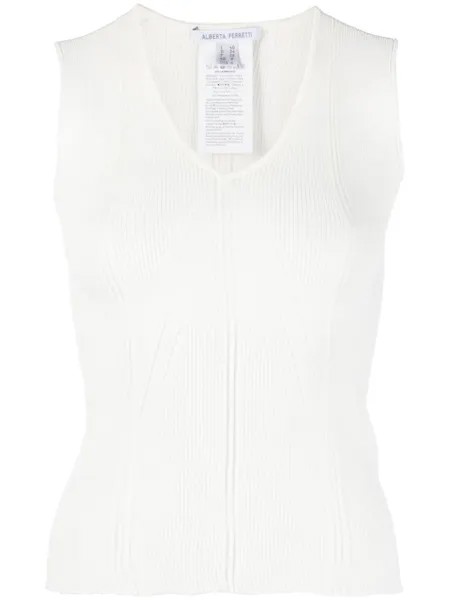 Alberta Ferretti трикотажный топ в рубчик, белый