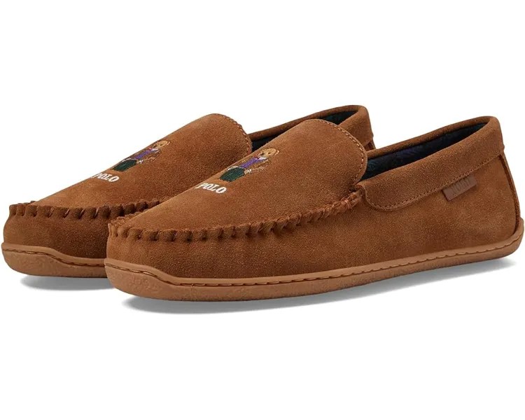 Домашняя обувь Polo Ralph Lauren Brenan Maddison Bear Suede Moccasin Slipper, цвет Snuff