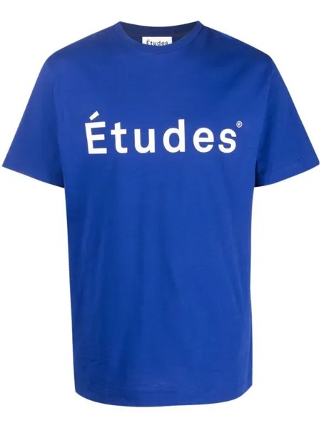 Etudes футболка с логотипом, синий