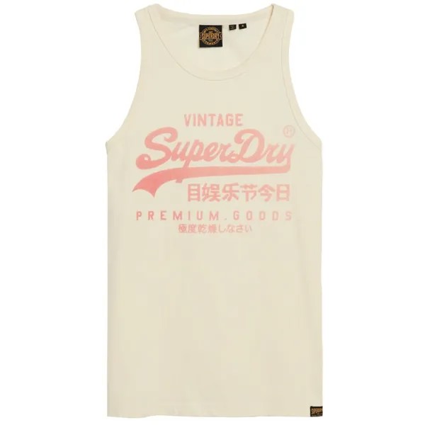 Футболка Superdry Classic Vl Heritage sleeveless T-shirt, бежевый