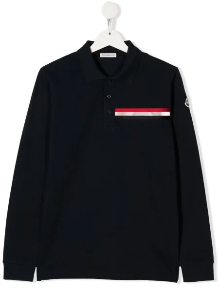 Moncler Enfant рубашка поло с длинными рукавами