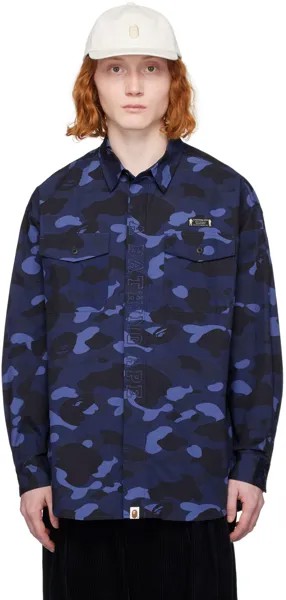 Синяя камуфляжная рубашка CPO Bape