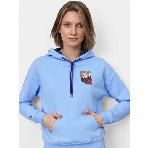 Худи JUST CLOTHES, размер 46, , голубой