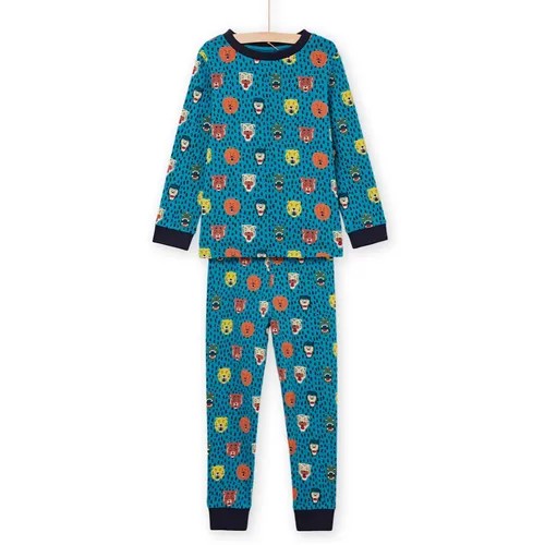 Пижама DPAM для мальчиков, брюки, брюки с манжетами, рукава с манжетами, размер 2 года, синий