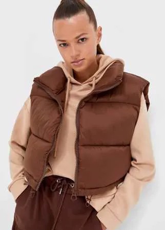 Stradivarius Укороченный Стеганый Жилет Коричневый M