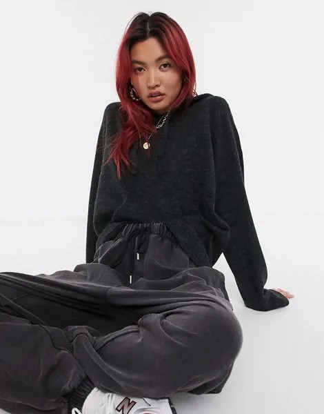 Темно-серый трикотажный худи Vero Moda
