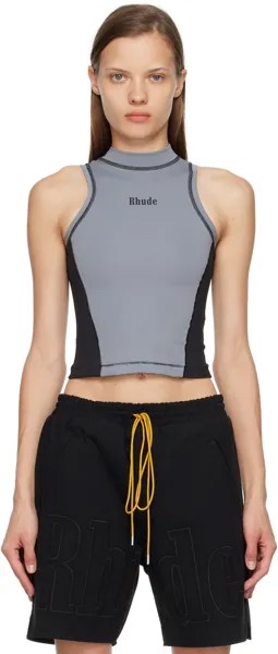 Серый топ с оверлочной строчкой Rhude