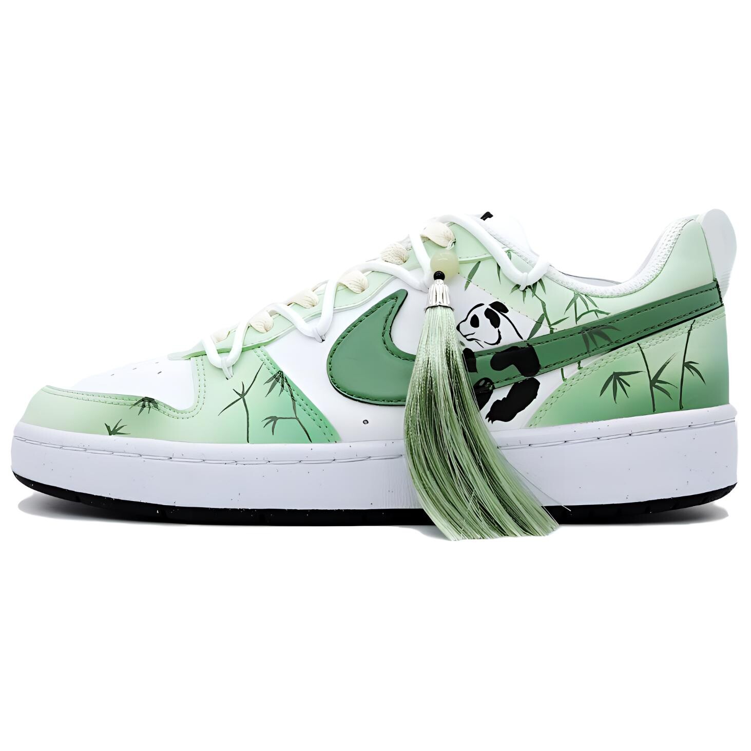 Кроссовки Nike Court Borough Skateboarding Shoes Women's Low-top Black/White, зеленый