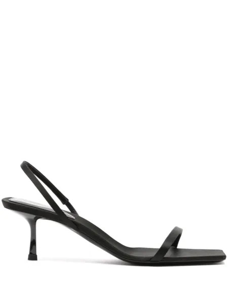 Saint Laurent атласные мюли Jaspe, черный