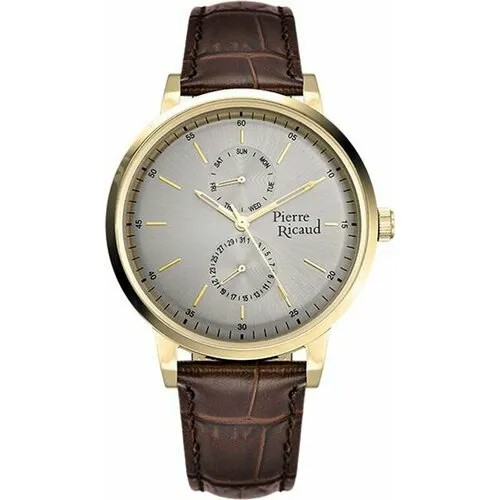 Наручные часы Pierre Ricaud, коричневый, белый