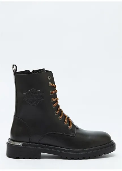 Черные мужские кожаные ботинки Harley Davidson