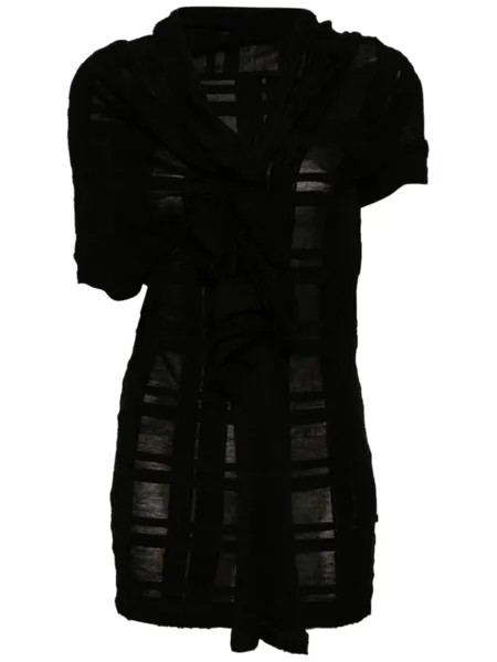 Асимметричный топ с коротким рукавом Yohji Yamamoto, черный