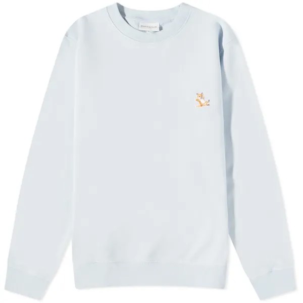 Свитшот Maison Kitsune Chillax Fox Patch Regular Crew, светло-голубой