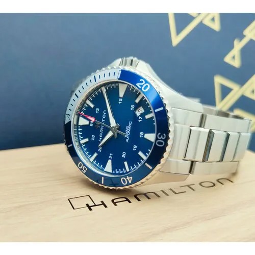 Наручные часы Hamilton, синий, серебряный