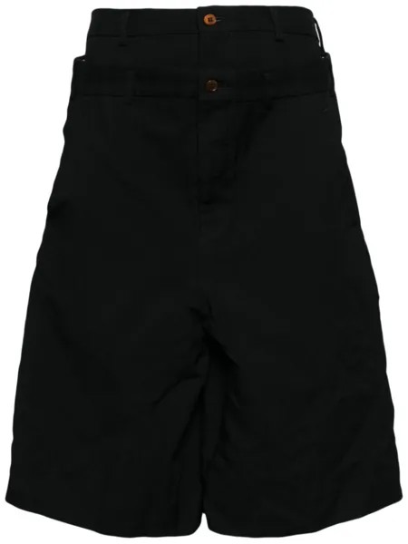 Comme des Garçons Homme шорты с двойным поясом, черный