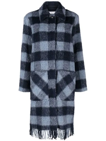 Woolrich пальто в клетку, синий