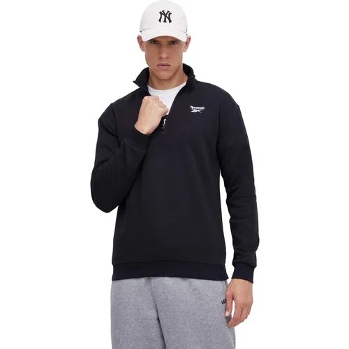 Толстовка Reebok Reebok Identity Fleece Quarter Zip Pullover, размер M, черный
