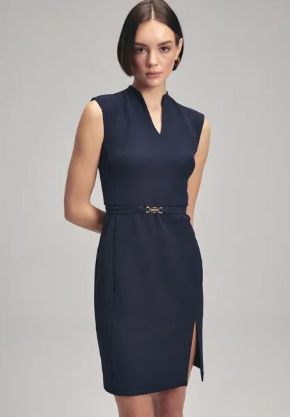 Платье-футляр V-Neck Slitted adL, темно-синий