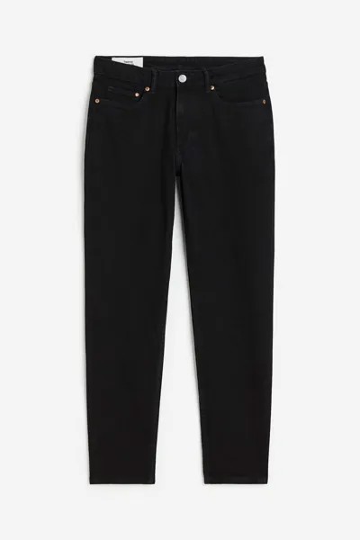Джинсы H&M Regular Tapered, черный